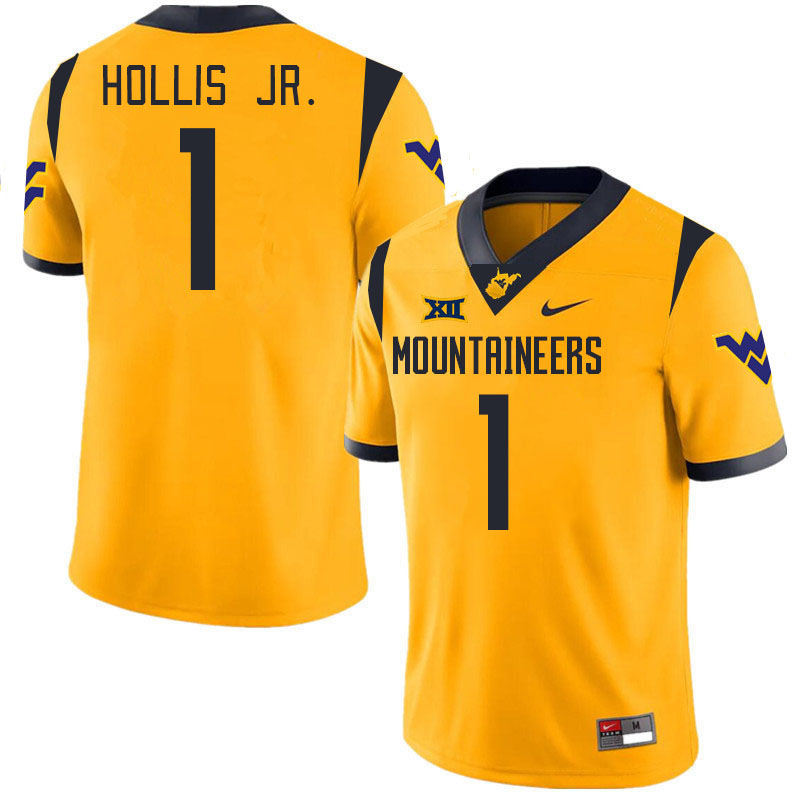 Men #1 Garnett Hollis Jr. West Virginia Mountaineers College 2024 New Uniforms Football Jerseys Stit